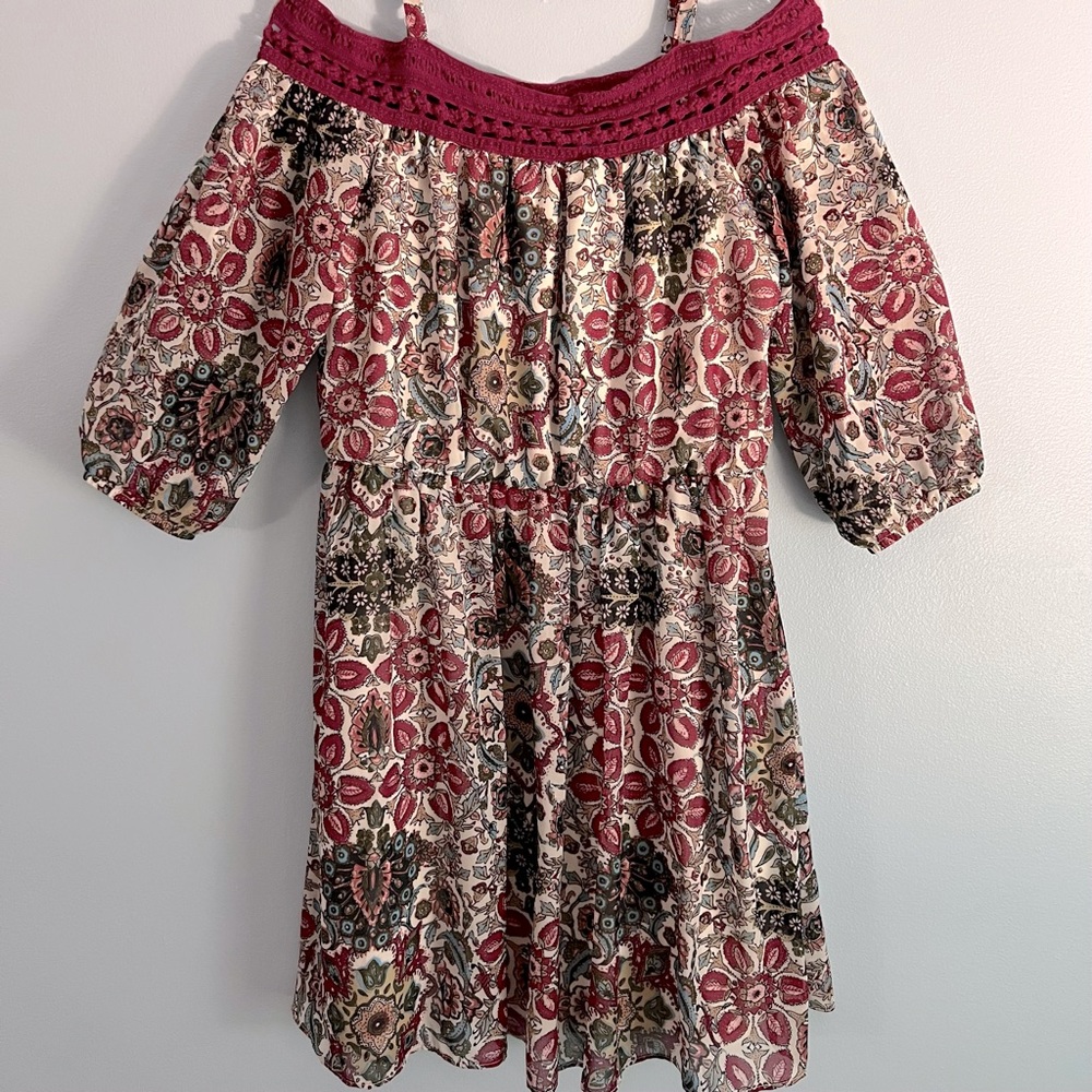 BCX Girl Crochet Off-The-Shoulder Dress Size 10